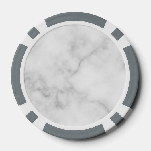 Classy Elegant White Marble Pattern Poker Chips (Achterkant)