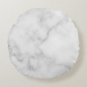Classy Elegant White Marble Pattern Rond Kussen
