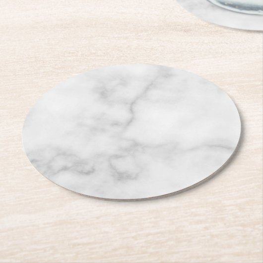 Classy Elegant White Marble Pattern Ronde Kartonnen Onderzetter (Gebogen)