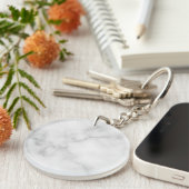 Classy Elegant White Marble Pattern Sleutelhanger (Voorkant Rechts)