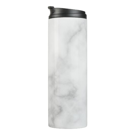 Classy Elegant White Marble Pattern Thermosbeker (Geroteerd rechts)