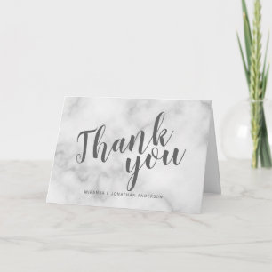 Classy Elegant White Marble Wedding Bedankt