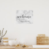 Classy Elegant White Marble Wedding Welcome Sign Poster (Keuken)