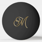 Classy Elegant Zwart en Goud Monogrammed Pingpongballen (Voorkant)