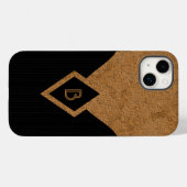 Classy Elegant Zwart Pinstripe en Tan Monogram Case-Mate iPhone Case (Achterkant (horizontaal))