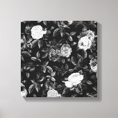 Classy Elegant Zwart-Wit Roses Canvas Afdruk (Voorkant)