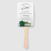 Classy Emerald Green Roos Elegant Wedding Programm Handwaaier (Voorkant)