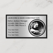 Classy en Cool Silver Metallic Look Bouw Visitekaartje (Voorkant)