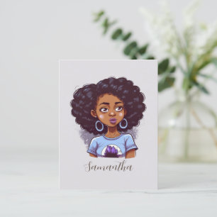 Classy en Elegant Afro Woman Briefkaart