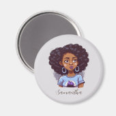 Classy en Elegant Afro Woman Magneet (Voorkant / Achterkant)