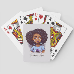 Classy en Elegant Afro Woman Pokerkaarten