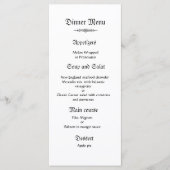 Classy en elegant blauw bruiloft diner menu (Voorkant)