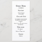 Classy en elegante roze bruiloft diner menu (Voorkant)