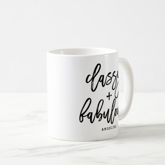 Classy en Fabulous Brush Typography Script-Mok Koffiemok (Voorkant rechts)