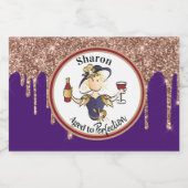 Classy en Fun Personalized Birthday Toast Sparkling Wijnetiket (Enkel label)