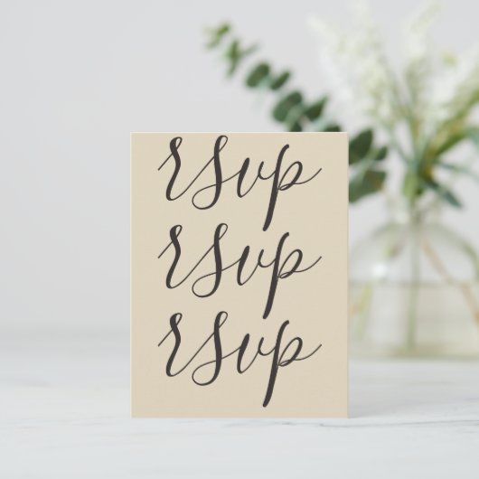 Classy en Sophisticated "rsvp" Briefkaart (Staand voorkant)