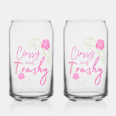 Classy en Trashy Pink Rose Blikvorm Glas (Voorkant)
