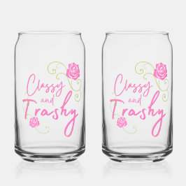 Classy en Trashy Pink Rose Blikvorm Glas