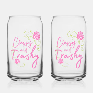 Classy en Trashy Pink Rose Blikvorm Glas
