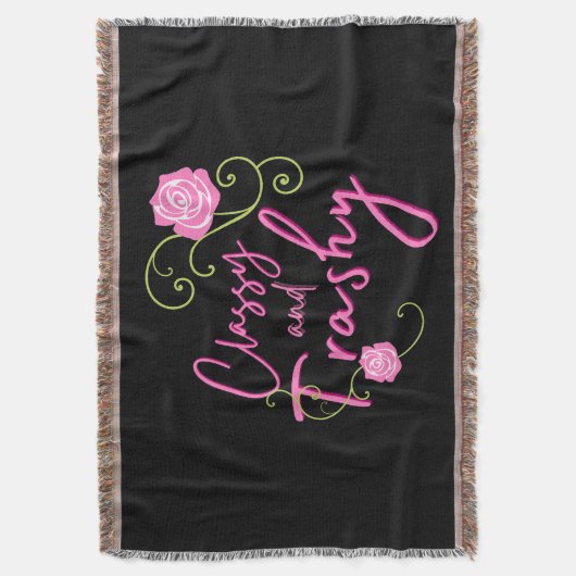 Classy en Trashy Pink Rose Deken (Voorkant Verticaal)