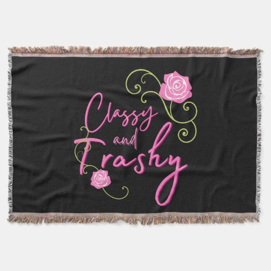 Classy en Trashy Pink Rose Deken (Voorkant)