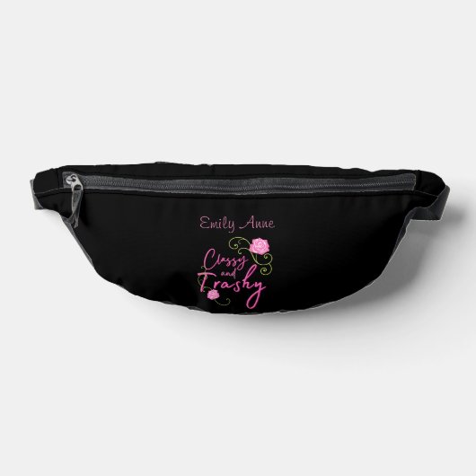Classy en Trashy Pink Rose gepersonaliseerd Heuptasje (Liggend)