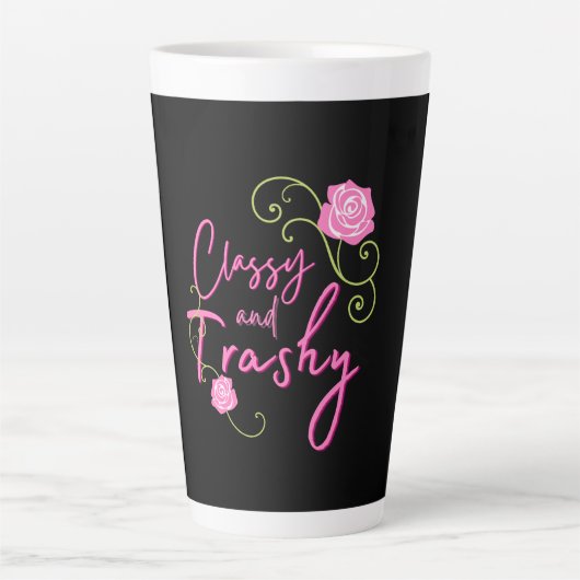 Classy en Trashy Pink Rose Latte Mok (Voorkant)