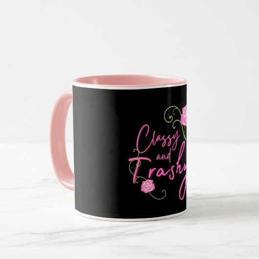 Classy en Trashy Pink Rose Mok (Voorkant links)