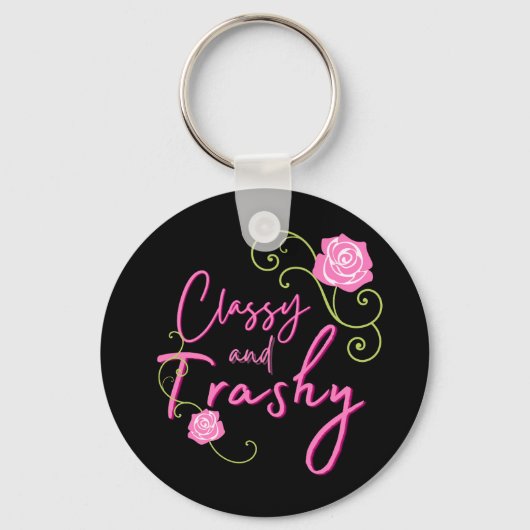 Classy en Trashy Pink Rose Sleutelhanger (Voorkant)