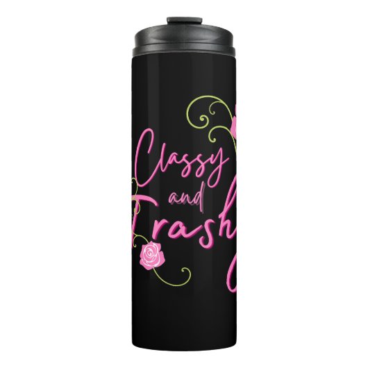 Classy en Trashy Pink Rose Thermosbeker (Voorkant)