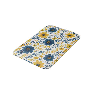 Classy Etnische Mediterrane Bloemenkunst Patroon Badmat