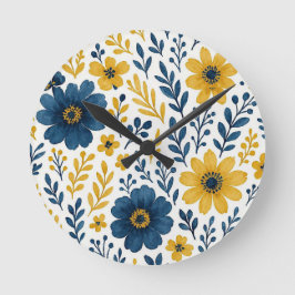 Classy Etnische Mediterrane Bloemenkunst Patroon Grote Klok