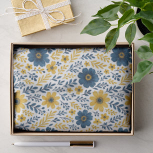 Classy Etnische Mediterrane Bloemenkunst Patroon Tissuepapier