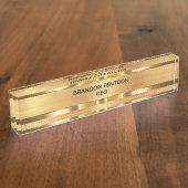 Classy Executive Gift Name Bord Monogram Naambordje (Zijkant)