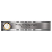 Classy Executive Gift Silver Tone Desk Name Bord Naambordje (Voorkant)
