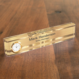 Classy Executive Gold Tone Gift Desk Name Bord Naambordje