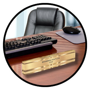 Classy Executive Nom Cadeau Plaque Monogramme