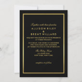 Classy Faire-part de mariage Gold Foil - Noir (Devant)