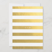 Classy Faux Gold Foil Black & White Heart Wedding Kaart (Achterkant)