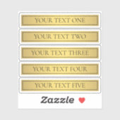 Classy Faux Gold met zwarte tekst Sticker (Vel)