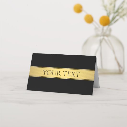 Classy Faux Gold Stripe & Black Background of DIY (Voorkant)