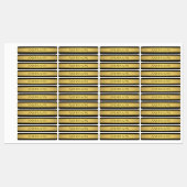 Classy Faux Gold Stripe & Black Background of DIY Labels (Vel)