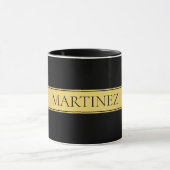 Classy Faux Gold Stripe & Black Background of DIY Mok (Midden)