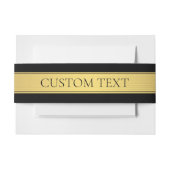 Classy Faux Gold Stripe & Black Background of DIY Uitnodigingen Wikkel (Voorkant Voorbeeld)