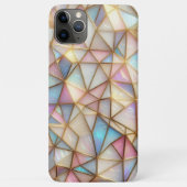 Classy Faux Iridescent Glass Polygon Mozaïek Case-Mate iPhone Case (Achterkant)