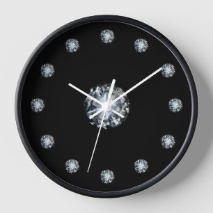 Classy Faux Rhinestone Jewel Wall Decor Clocks