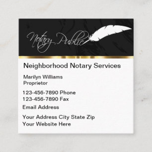 Classy Feather Pen Notioneel publiek Vierkante Visitekaartje