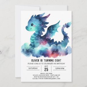 Classy Fiery Dragon verjaardagsfeest Kaart