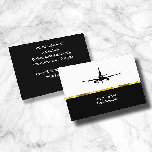 Classy Flight Instructor Visitekaartjes