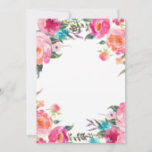 Classy Floral Blossom Waterverf Flowers Wedding Kaart (Achterkant)